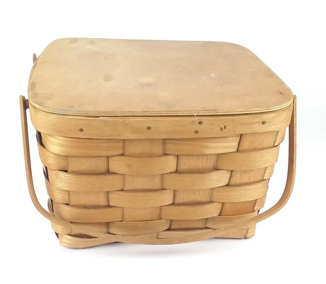 Vintage Bentwood Picnic Basket - 4