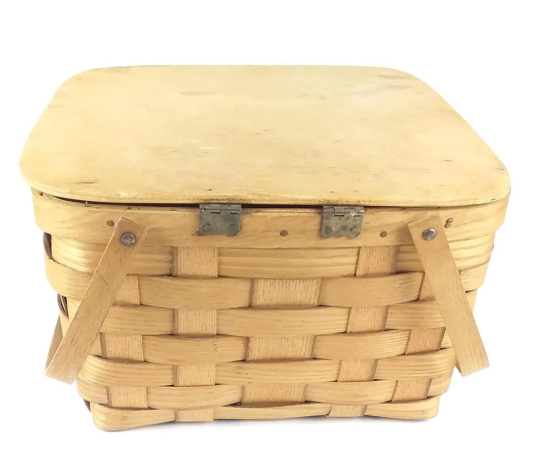 Vintage Bentwood Picnic Basket - 6