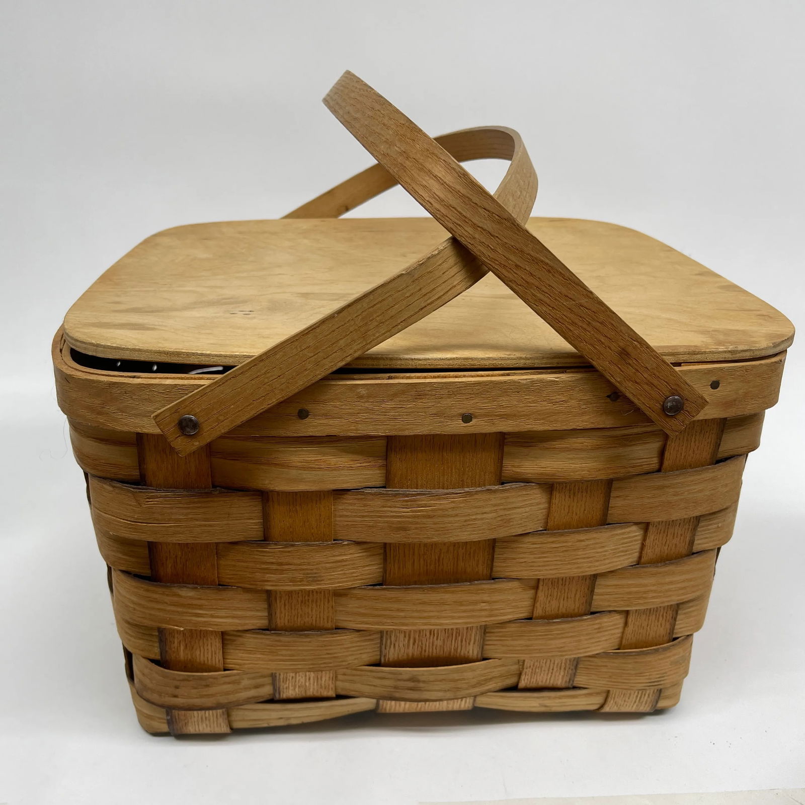 Vintage Bentwood Picnic Basket - 9