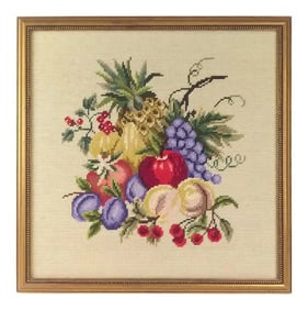 Vintage Hand Created Needlepoint Artwork