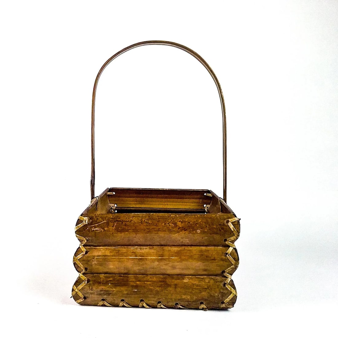 1950s Structured Bamboo Basket - 12