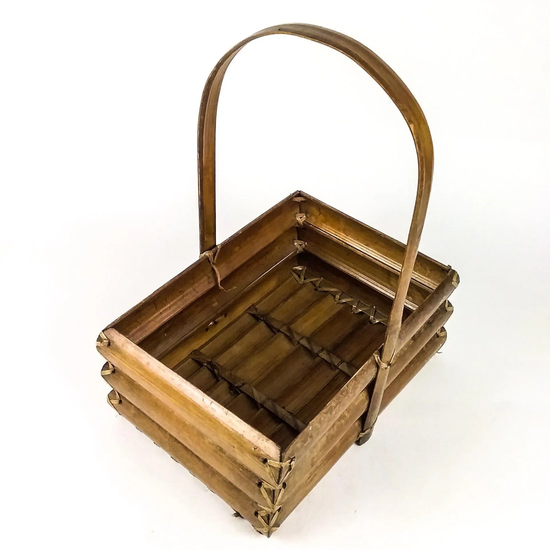 1950s Structured Bamboo Basket - 13