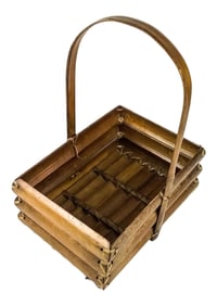 1950s Structured Bamboo Basket