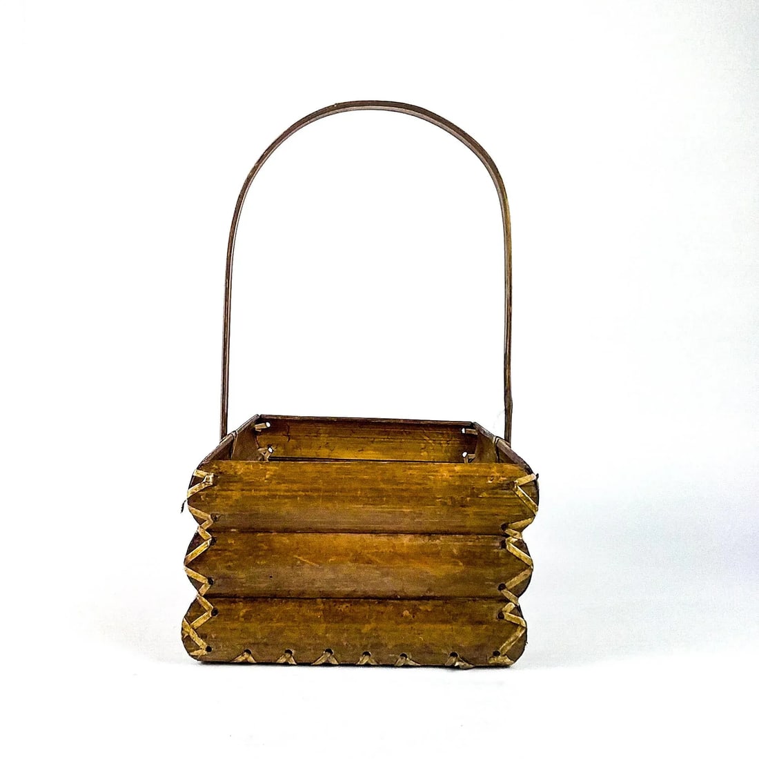 1950s Structured Bamboo Basket - 3