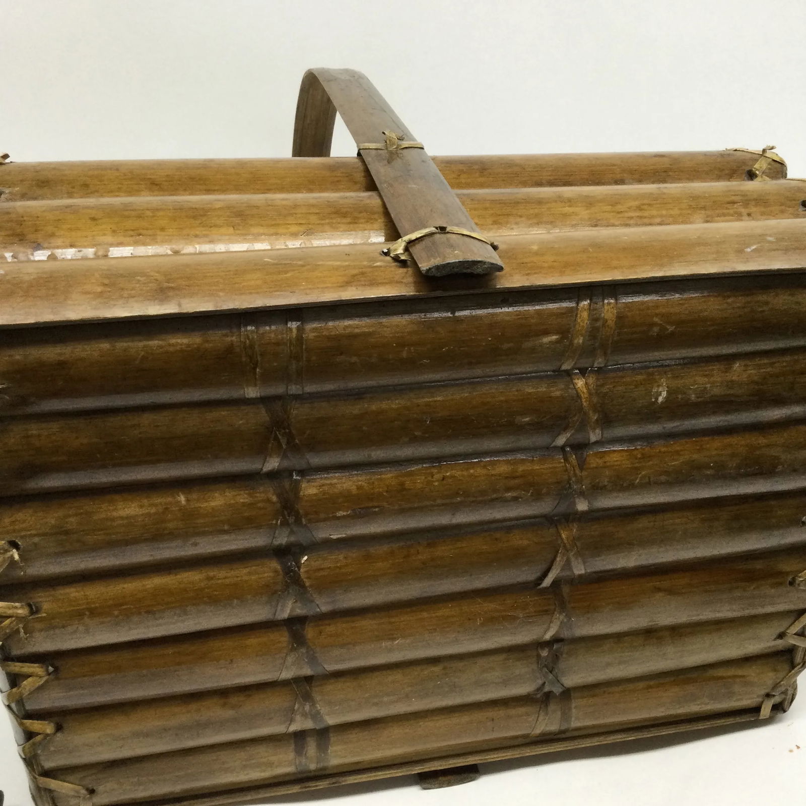 1950s Structured Bamboo Basket - 4