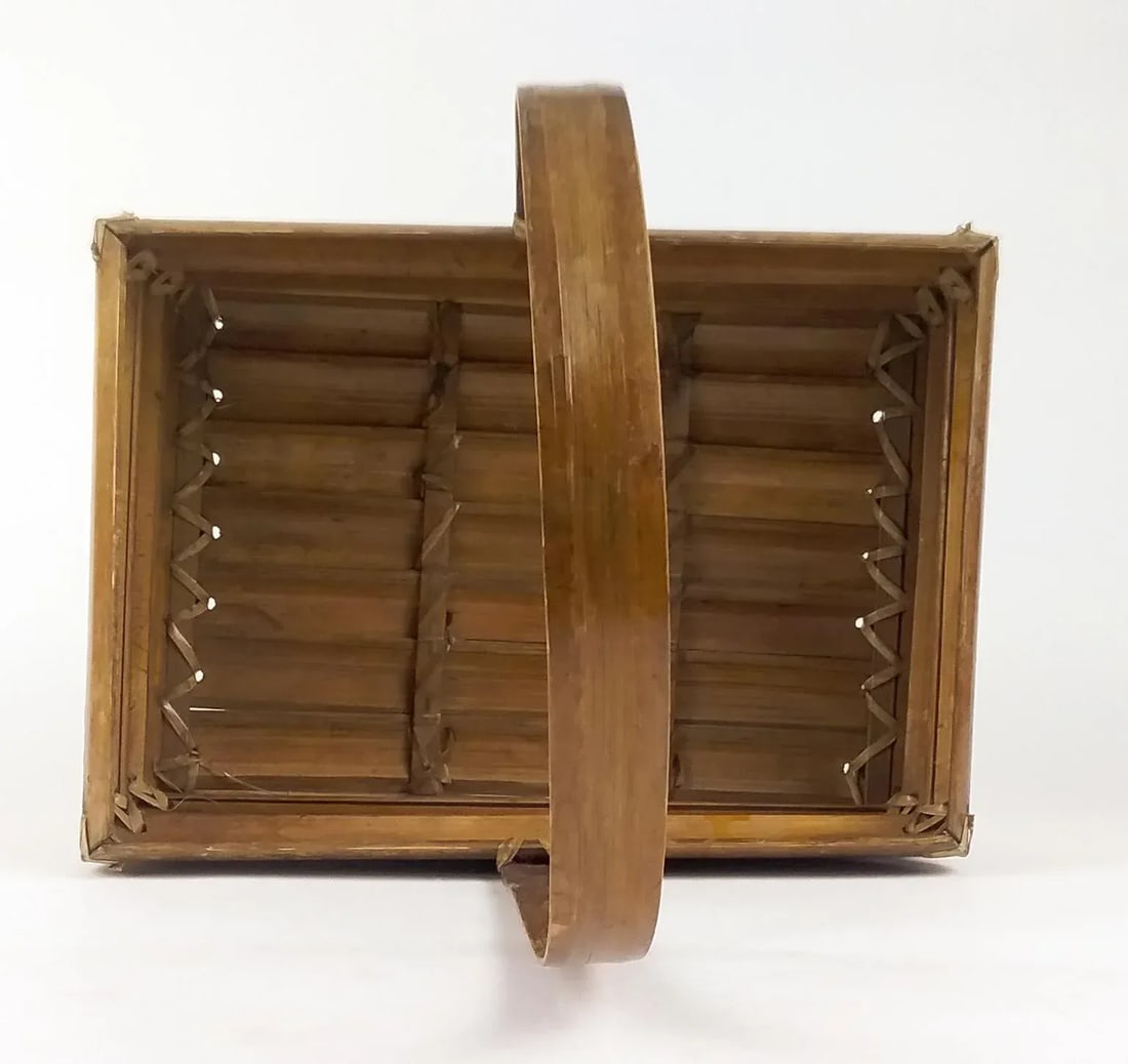 1950s Structured Bamboo Basket - 5