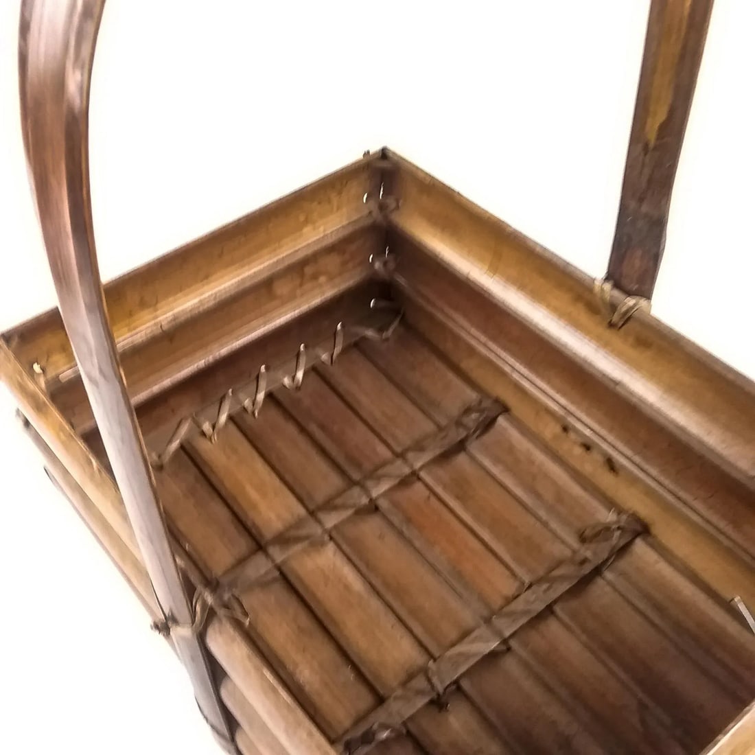 1950s Structured Bamboo Basket - 7