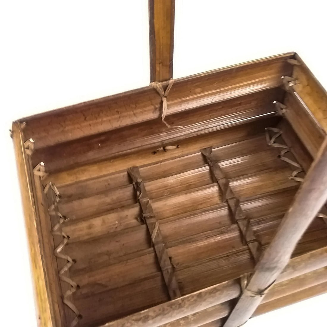 1950s Structured Bamboo Basket - 8