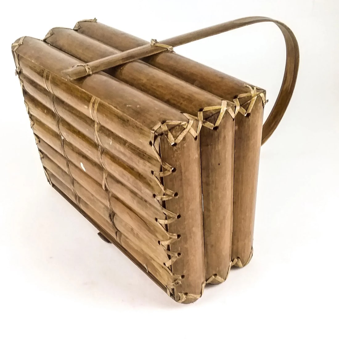 1950s Structured Bamboo Basket - 9