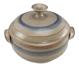 Arts and Crafts Covered Casserole by Potter Ann Helberg - Modern Studio Pottery
