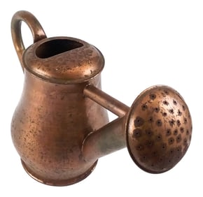 Vintage Hand Formed American Copper Plated Watering Can