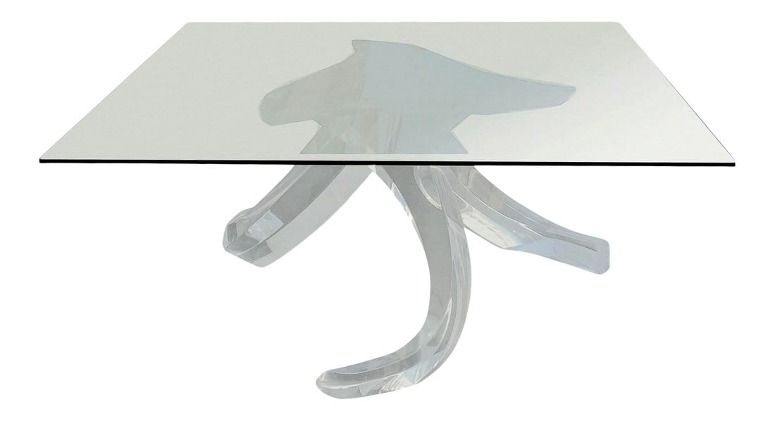 1980s Shlomi Haziza Postmodern Lucite Sculptural Coffee Table (1 of 6)