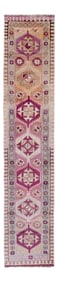 Handnotted Turkish Kurdish Herki Runner Rug 2'7" X 13'2"