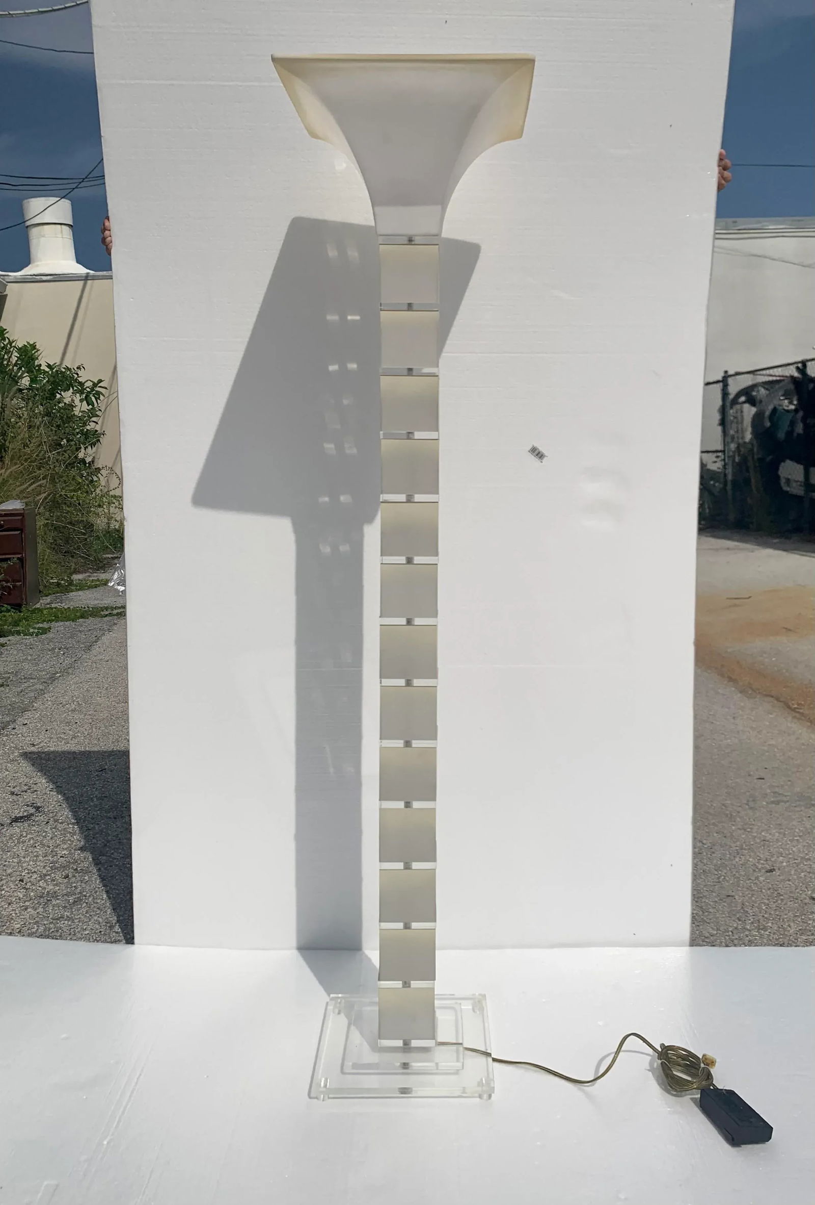 Post-Modern Frosted Lucite Floor Lamp - 12