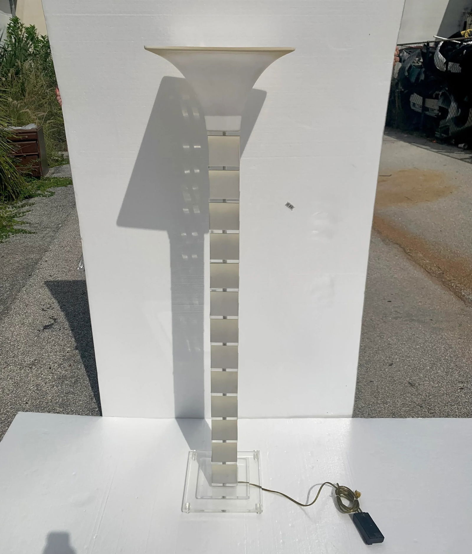 Post-Modern Frosted Lucite Floor Lamp - 4