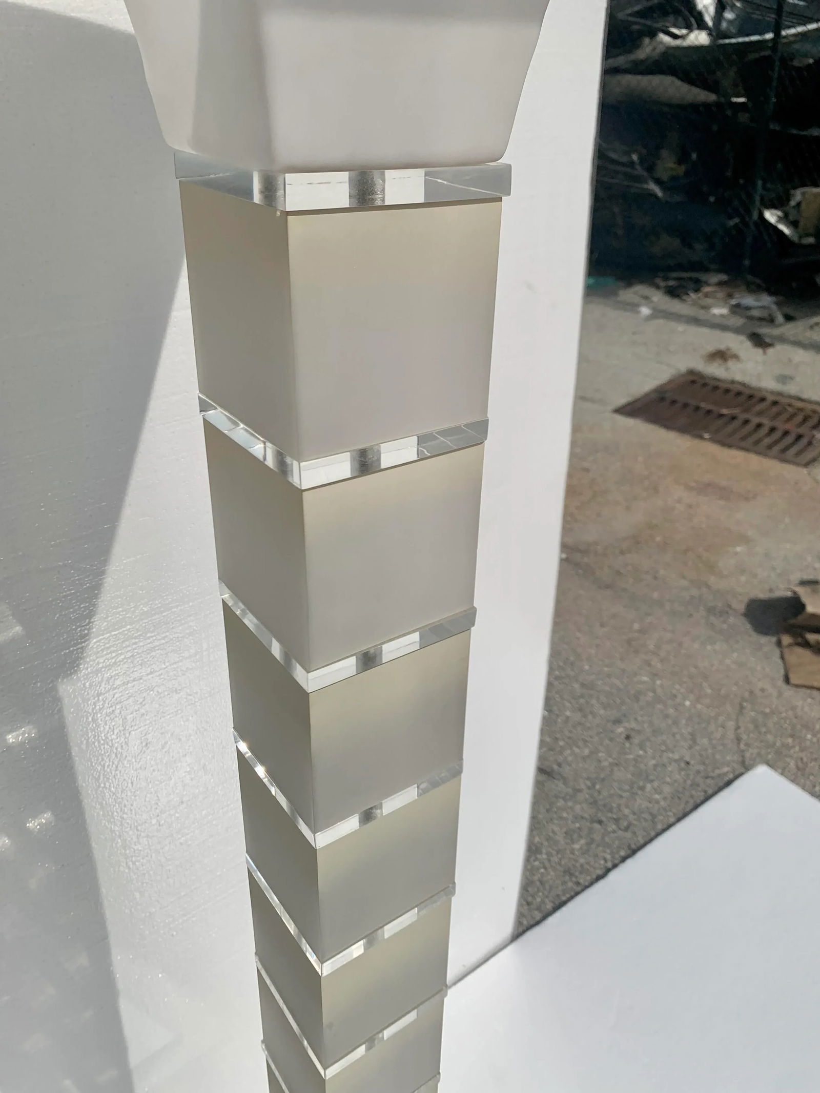 Post-Modern Frosted Lucite Floor Lamp - 6