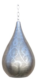 Silver Filigree Lucknow Teardrop Pendant Lantern
