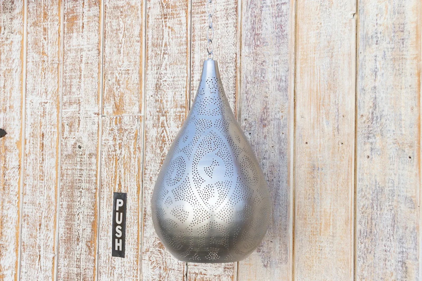 Silver Filigree Lucknow Teardrop Pendant Lantern - 4