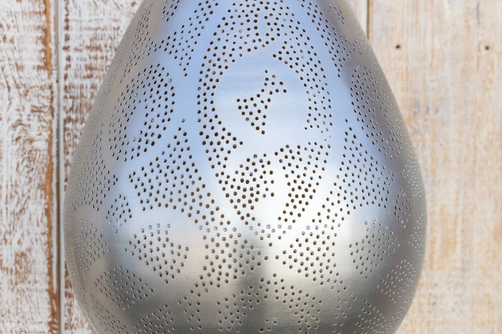 Silver Filigree Lucknow Teardrop Pendant Lantern - 5