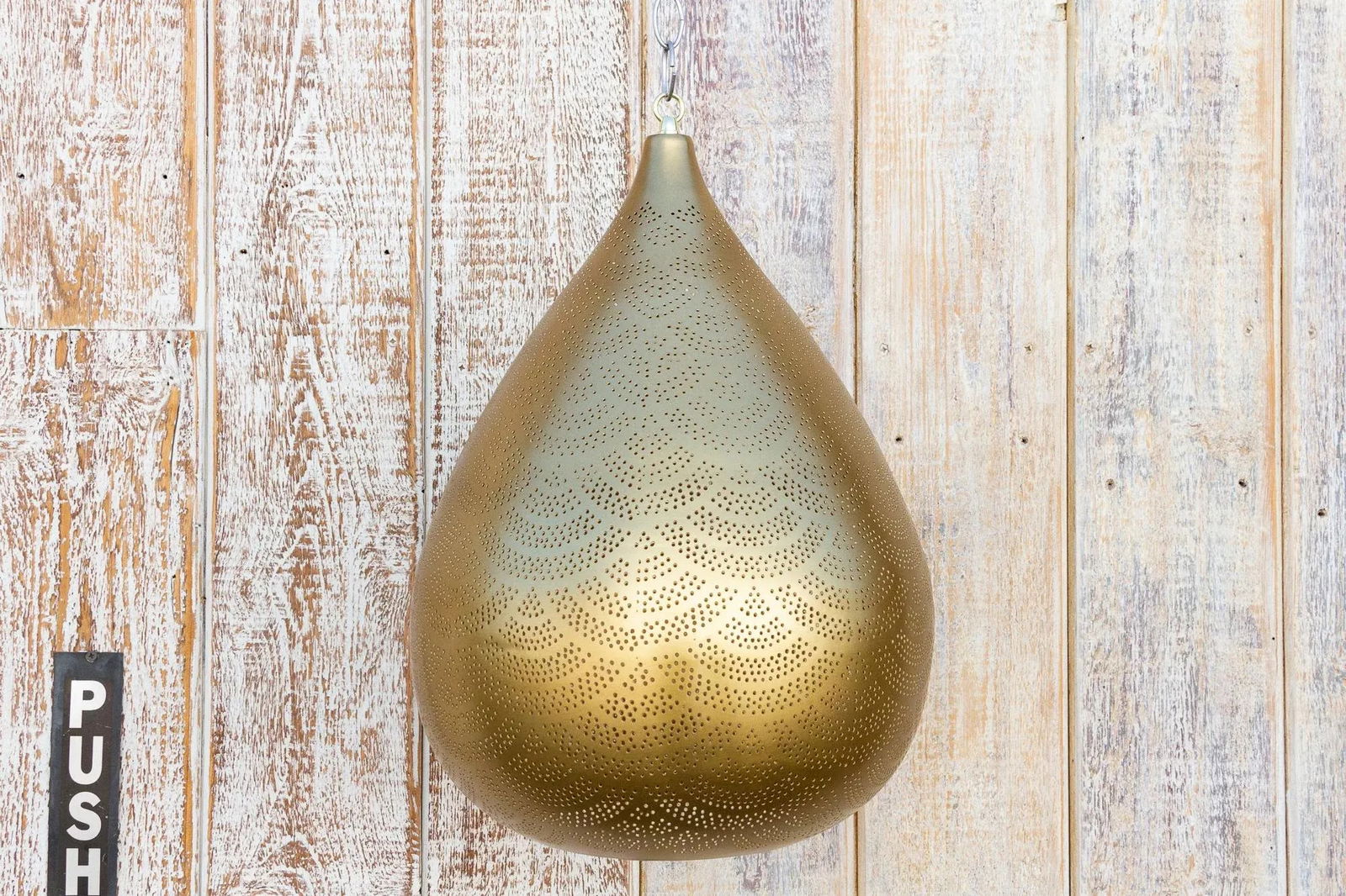 Gold Filigree Lucknow Pear Pendant Lantern - 8