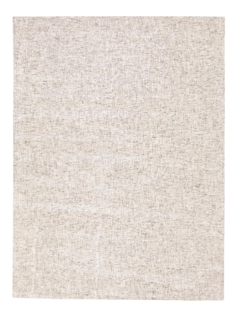 Modern Apadana's Westport Collection Hand Tufted Beige Natural Wool Rug: Beautiful Apadanas' collection hand Tufted Indian Natural wool rug with the beige and brown field. This Westport collection rug has an all-over solid strie design. This rug measures: 9' x 12'. 