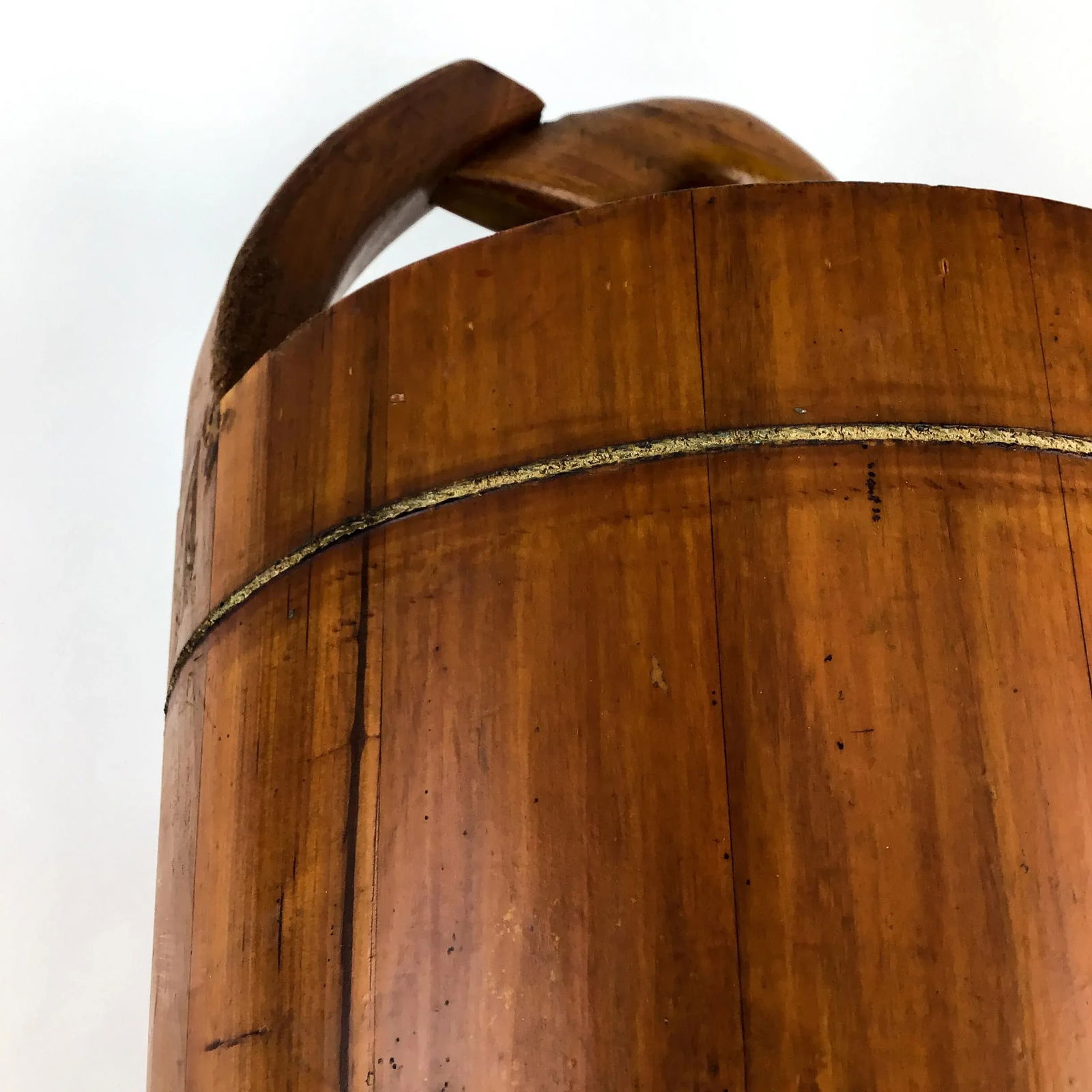 Antique Chinese Elmwood Water Bucket Trash-Bin Box - 10