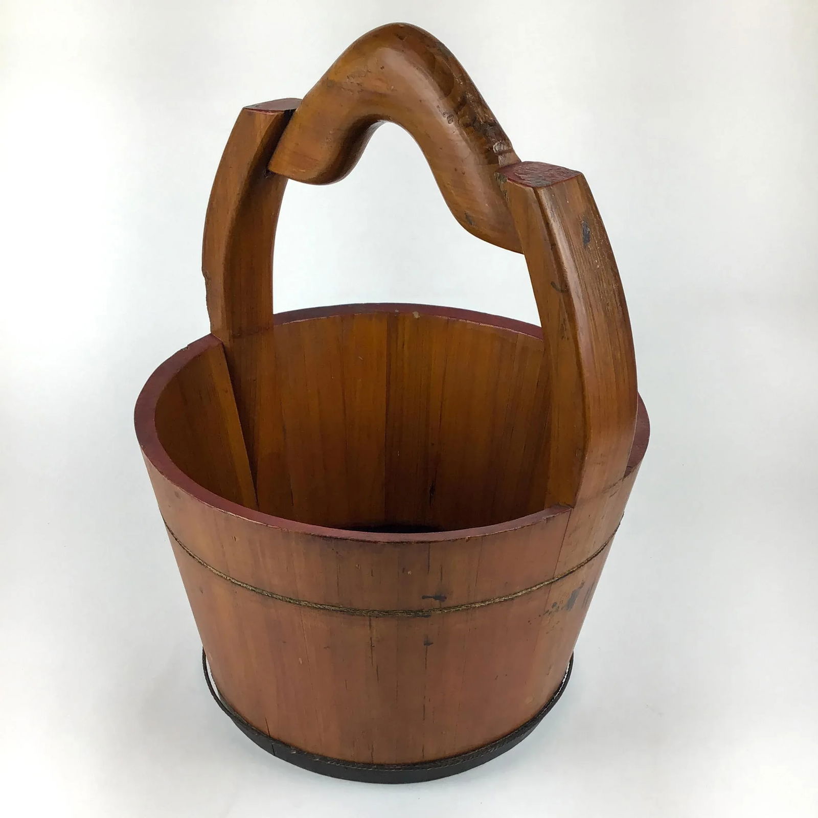 Antique Chinese Elmwood Water Bucket Trash-Bin Box - 3