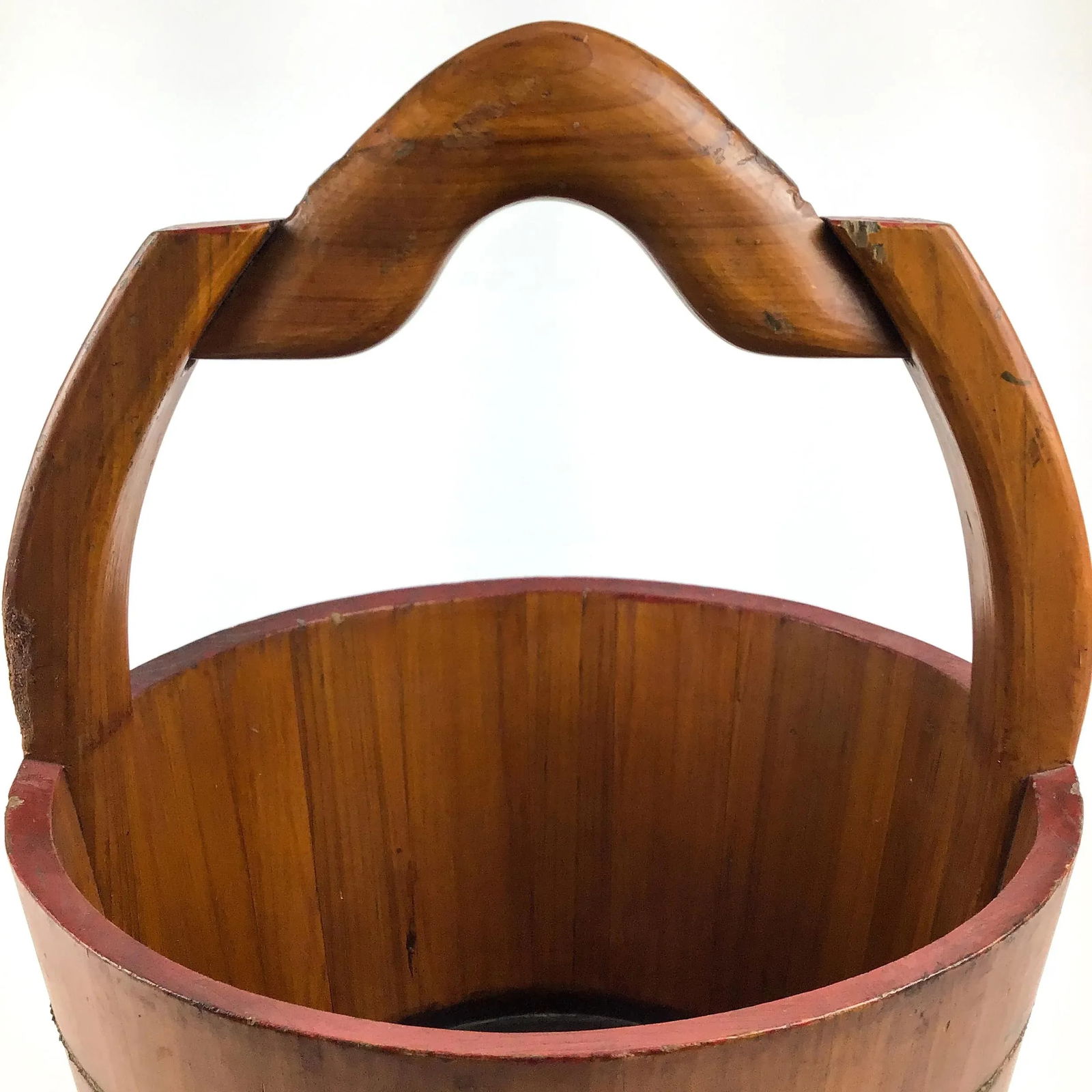 Antique Chinese Elmwood Water Bucket Trash-Bin Box - 5