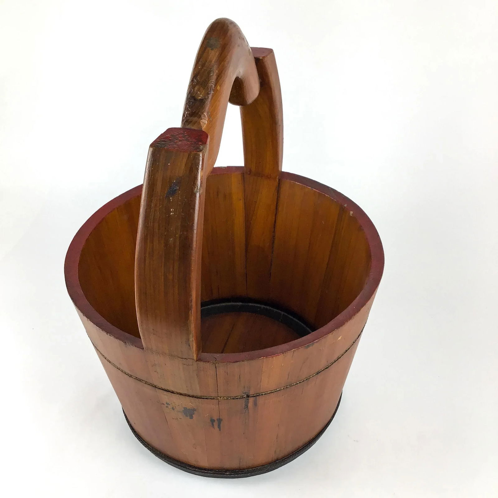 Antique Chinese Elmwood Water Bucket Trash-Bin Box - 6