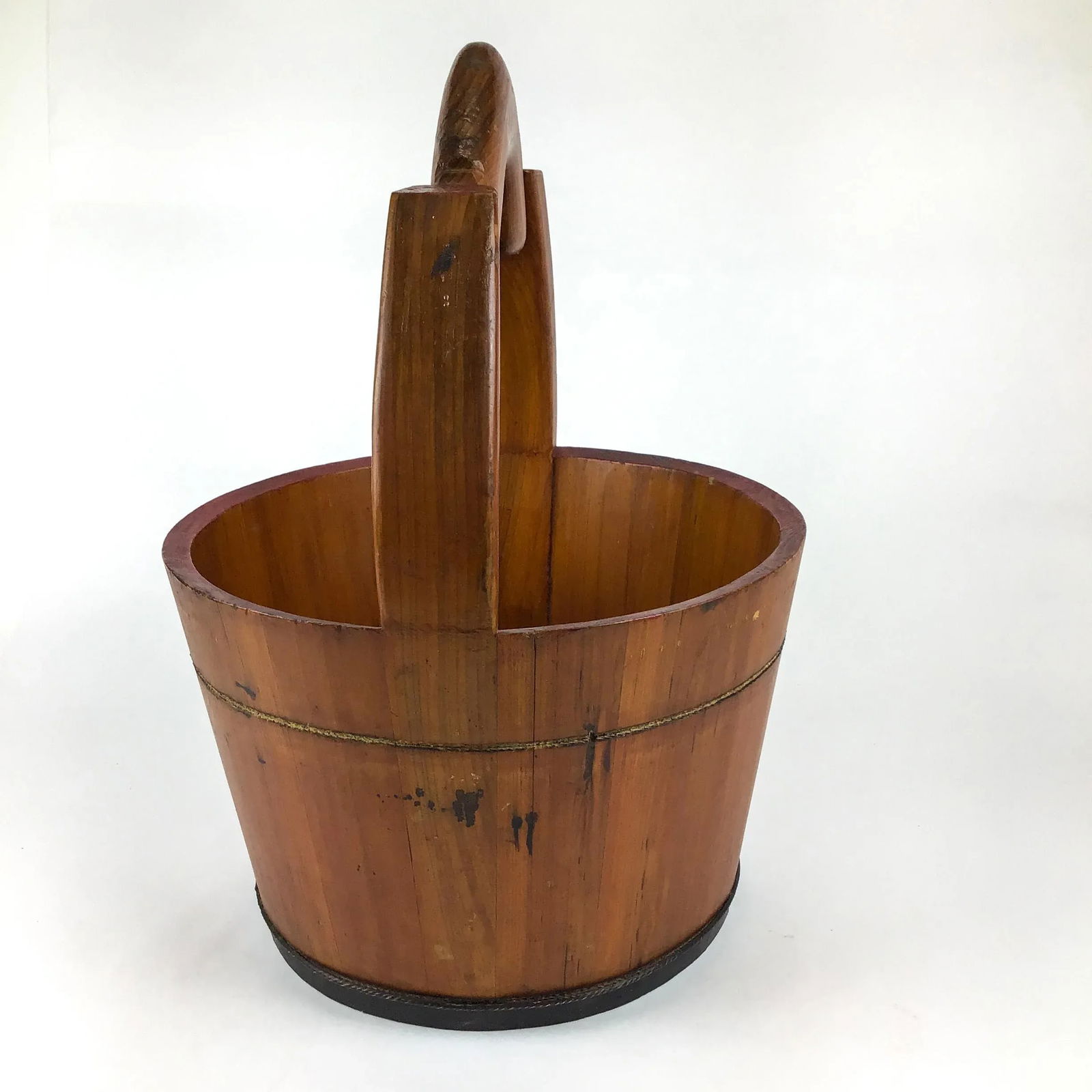 Antique Chinese Elmwood Water Bucket Trash-Bin Box - 7