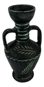 Vintage Mediterranean Terra Cotta Clay Greek Design Vase