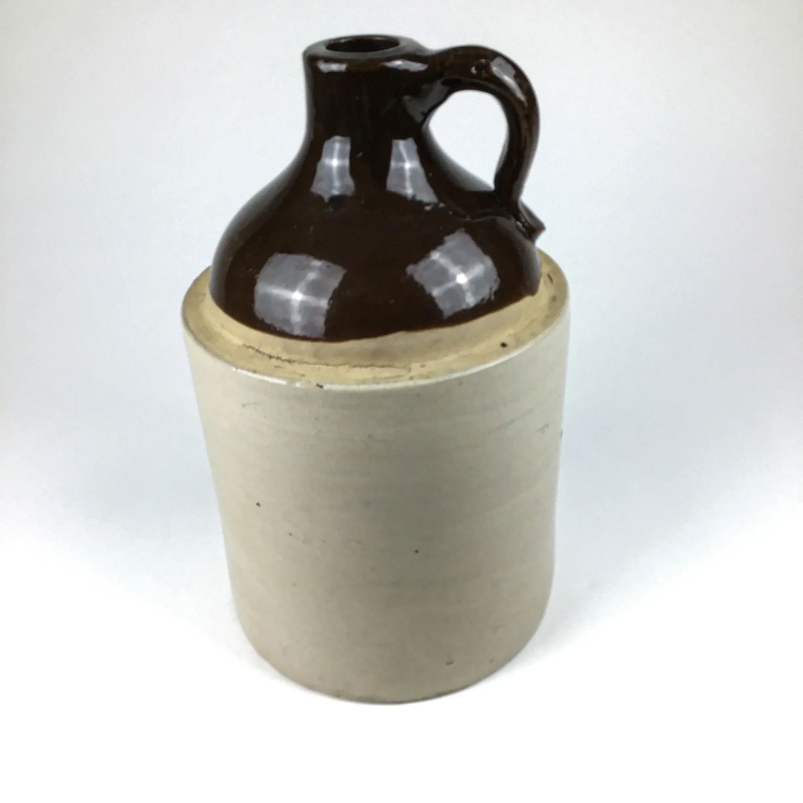 Antique Stoneware Salt Glazed Heavy Jug Marked With A - 12