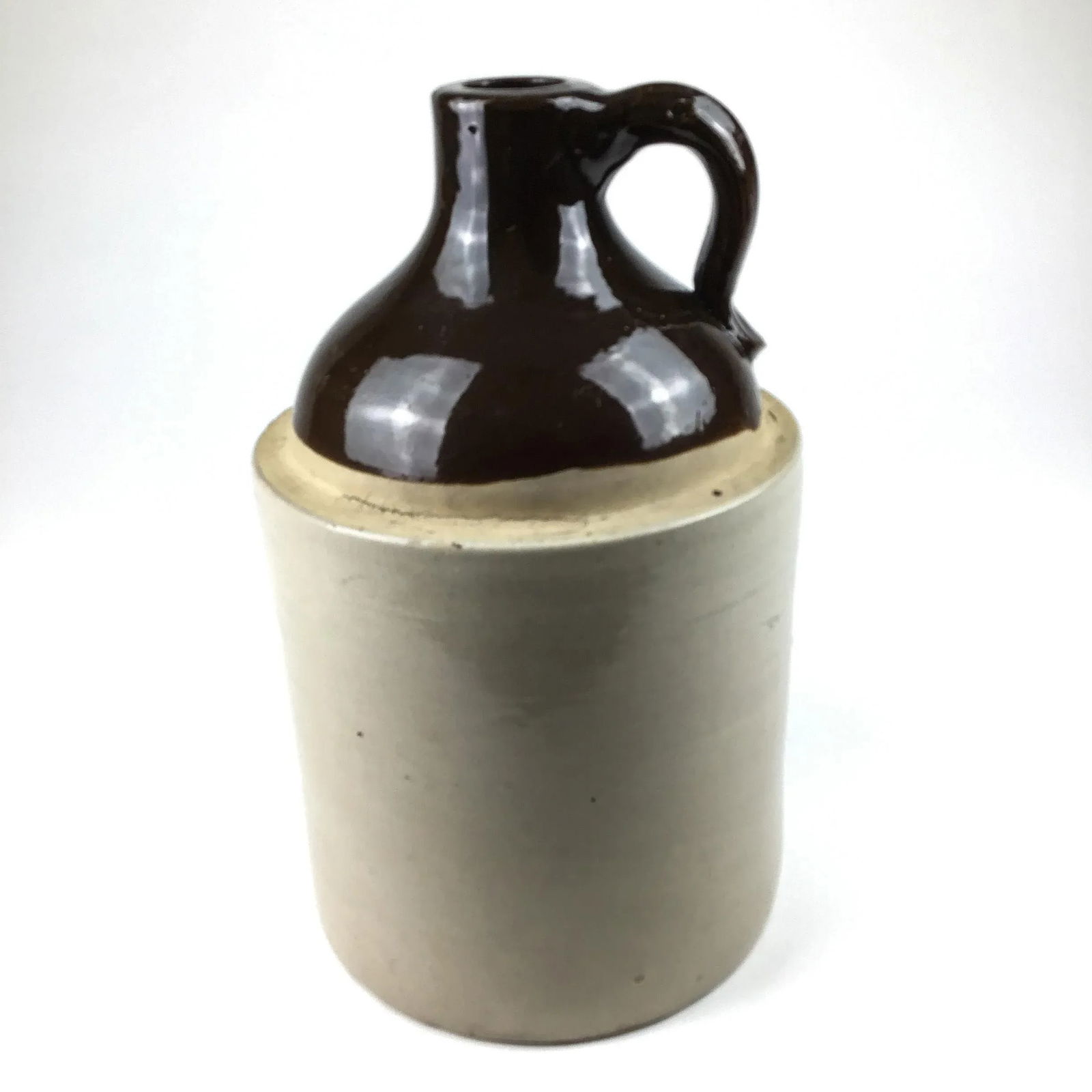 Antique Stoneware Salt Glazed Heavy Jug Marked With A - 3