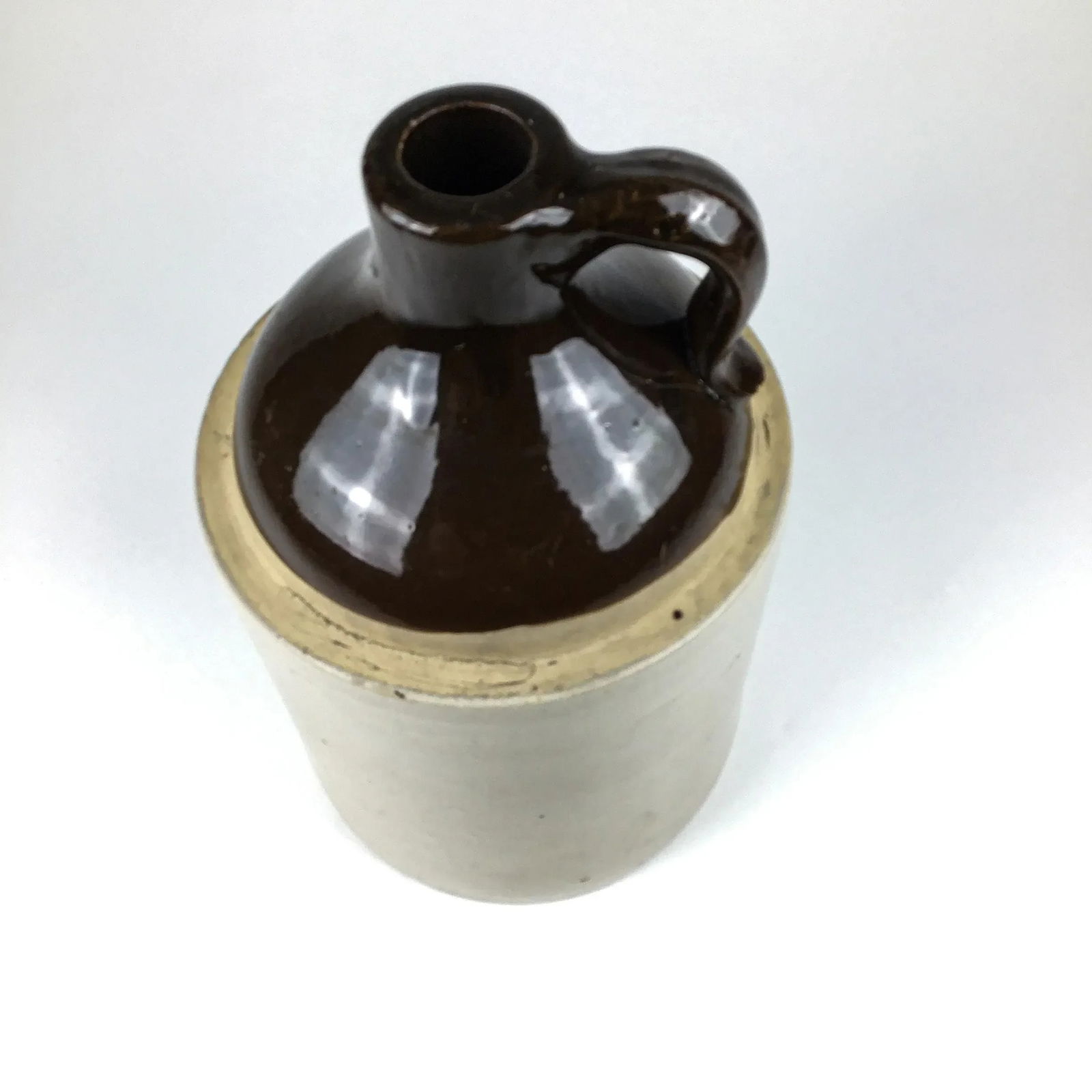 Antique Stoneware Salt Glazed Heavy Jug Marked With A - 4