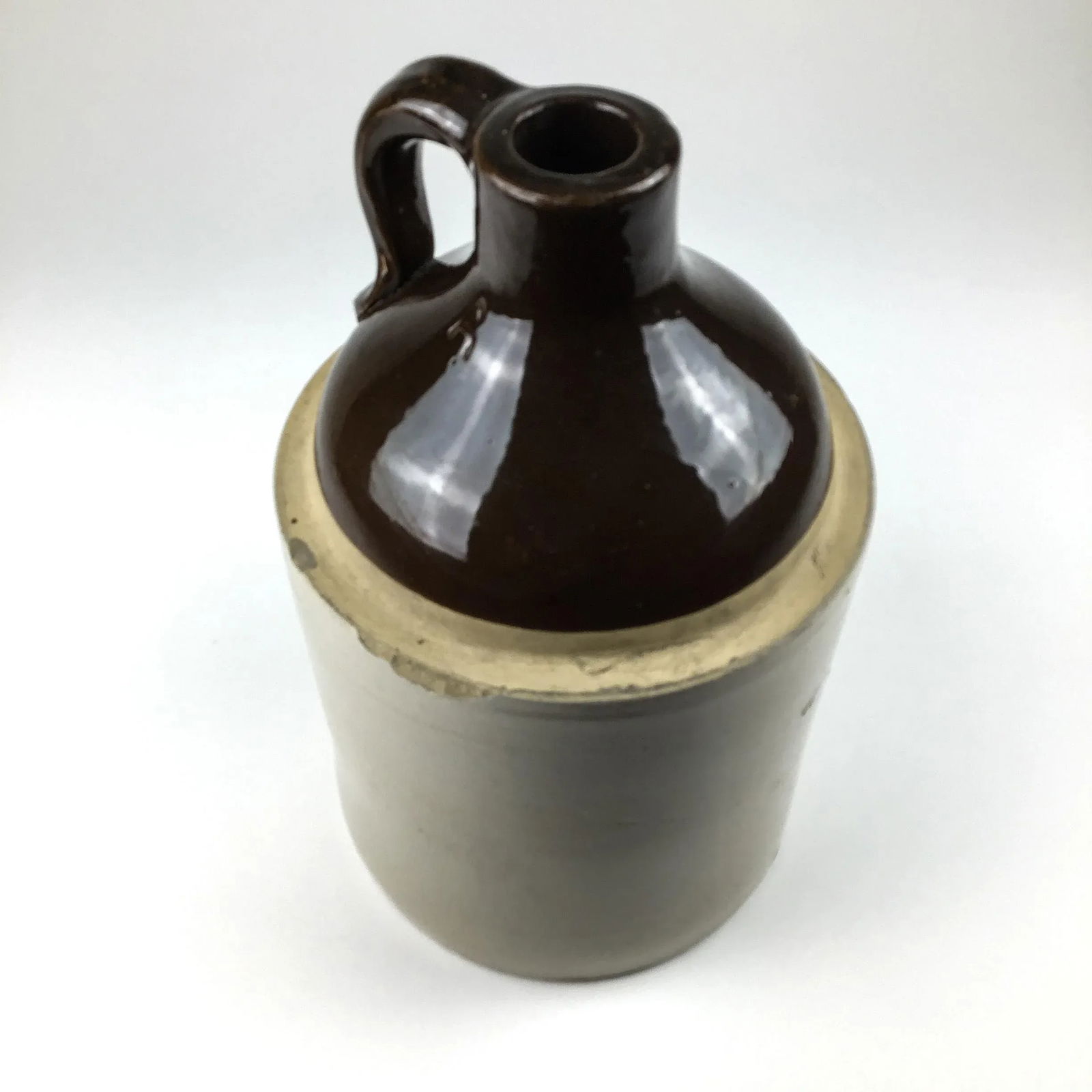 Antique Stoneware Salt Glazed Heavy Jug Marked With A - 5