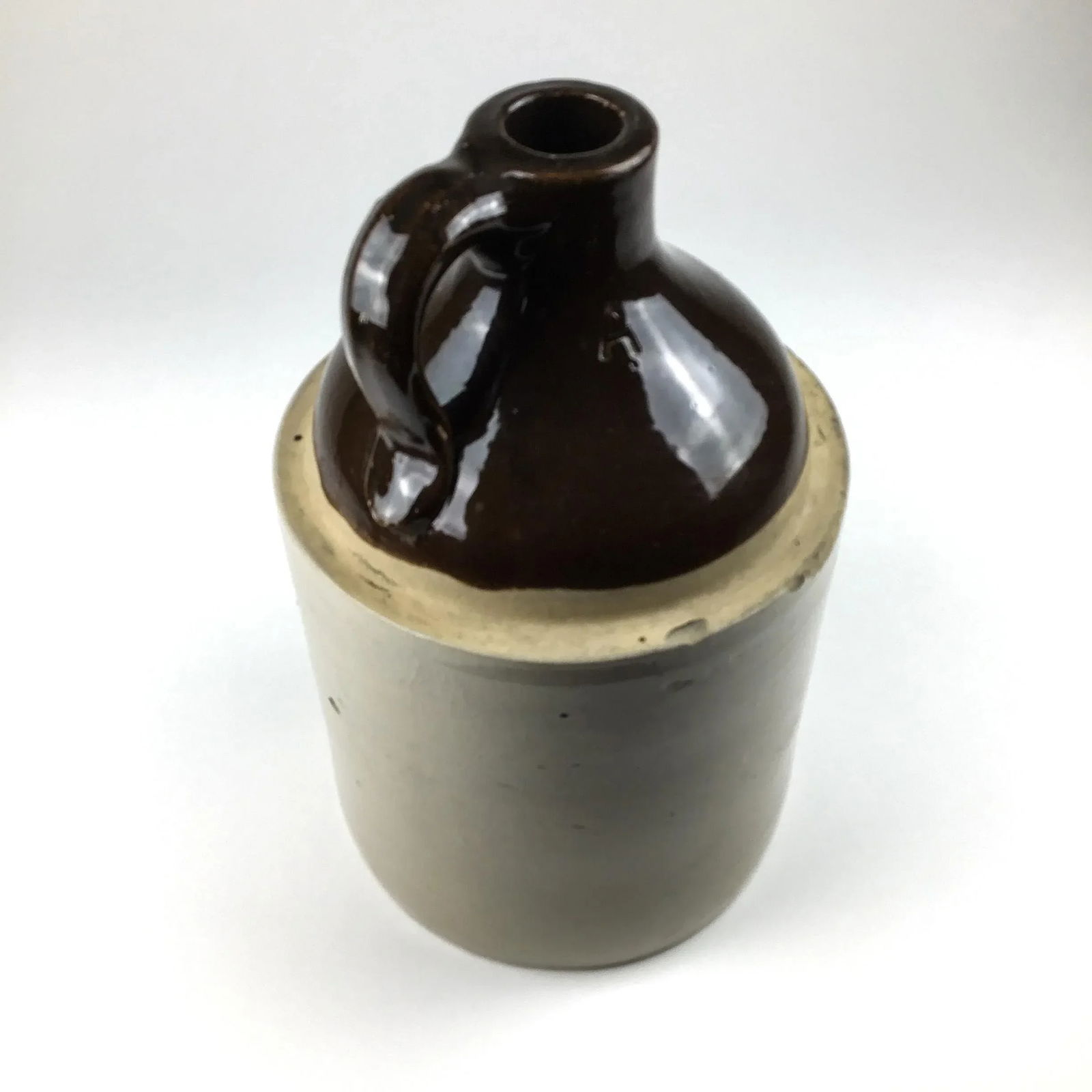 Antique Stoneware Salt Glazed Heavy Jug Marked With A - 7