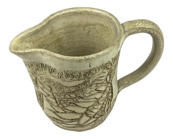 Hand Thrown Pottery Dragon and Phoenix Chinese Style Pitcher