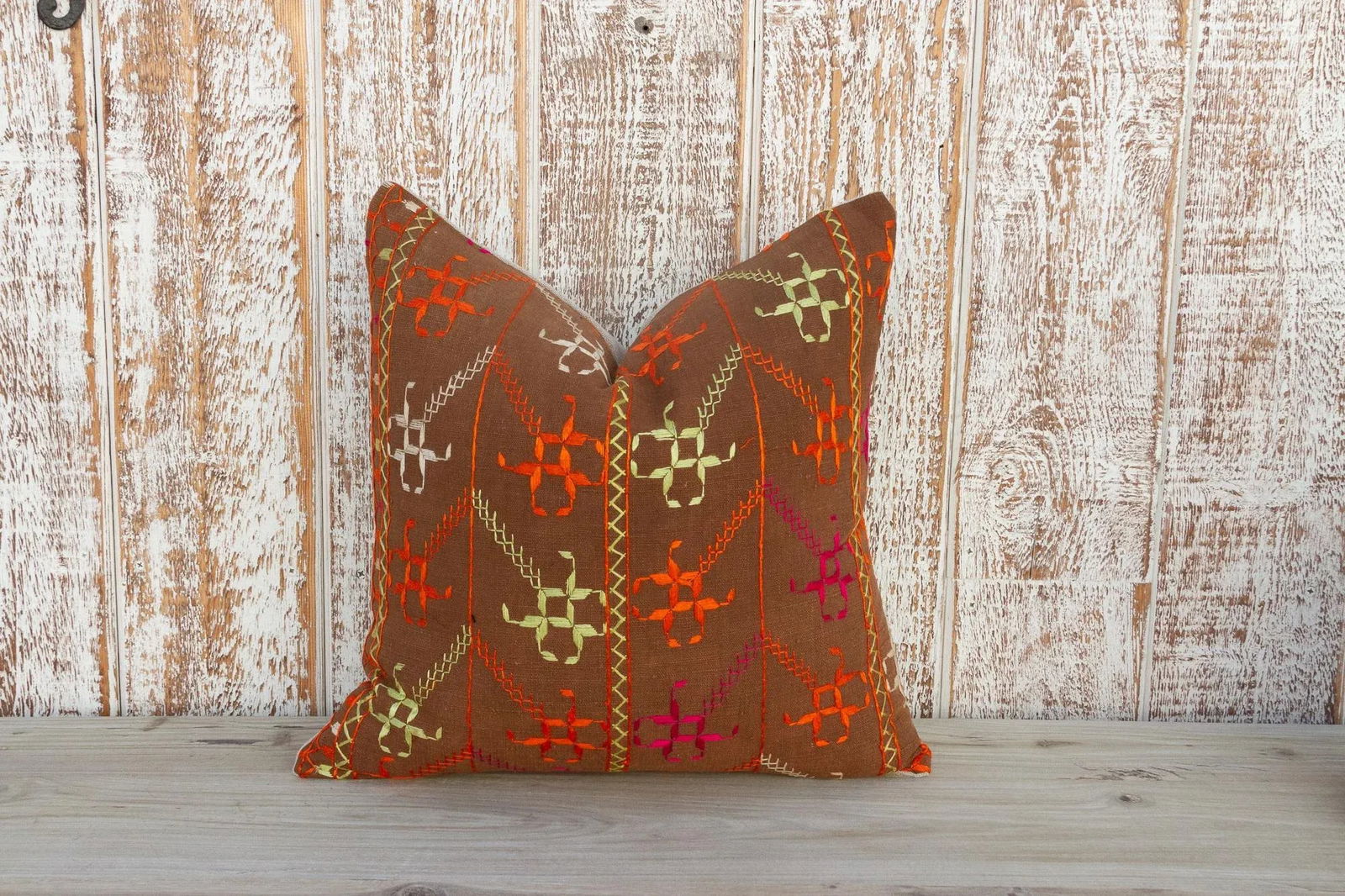 Tia Antique Indian Folk Pillow - 3
