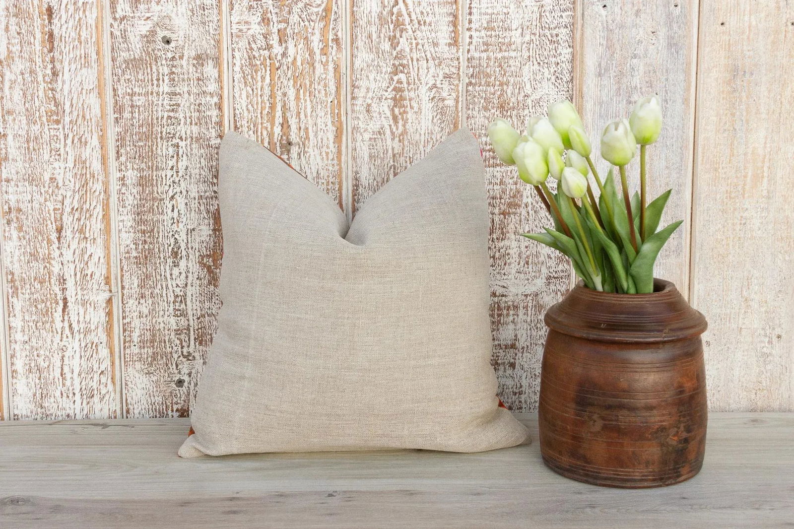 Tia Antique Indian Folk Pillow - 7