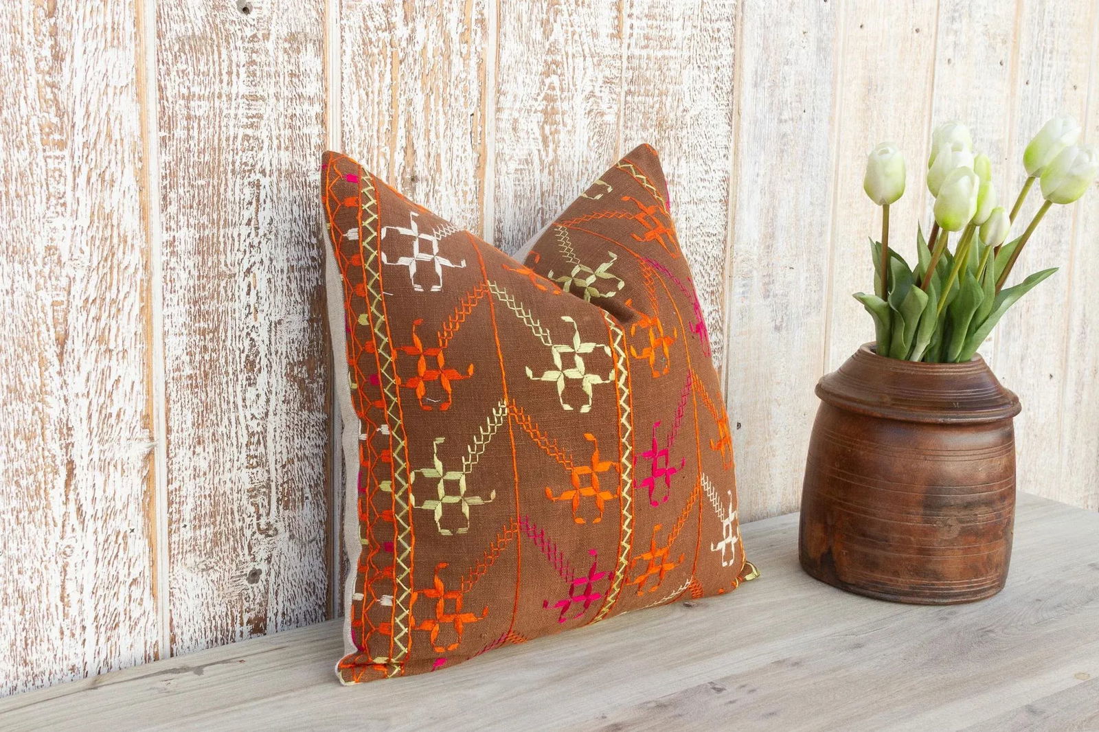 Bhumi Antique Indian Folk Pillow - 4