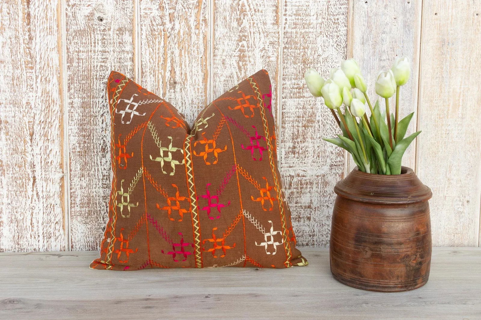 Bhumi Antique Indian Folk Pillow - 9