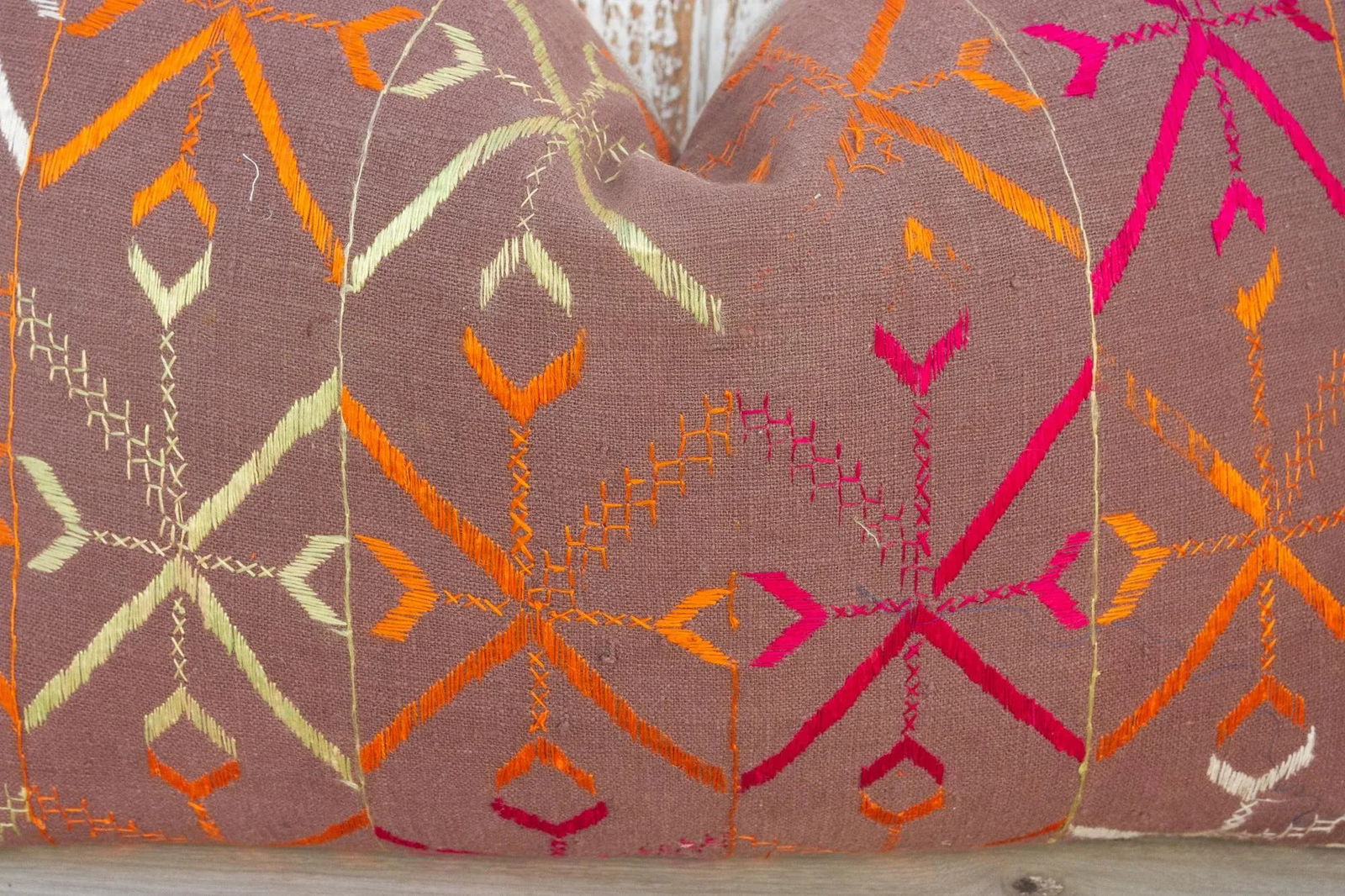 Anya Antique Indian Folk Lumbar Pillow - 5