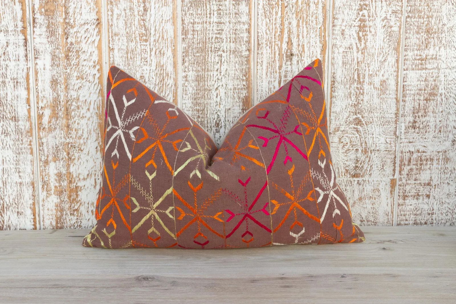 Anya Antique Indian Folk Lumbar Pillow - 9