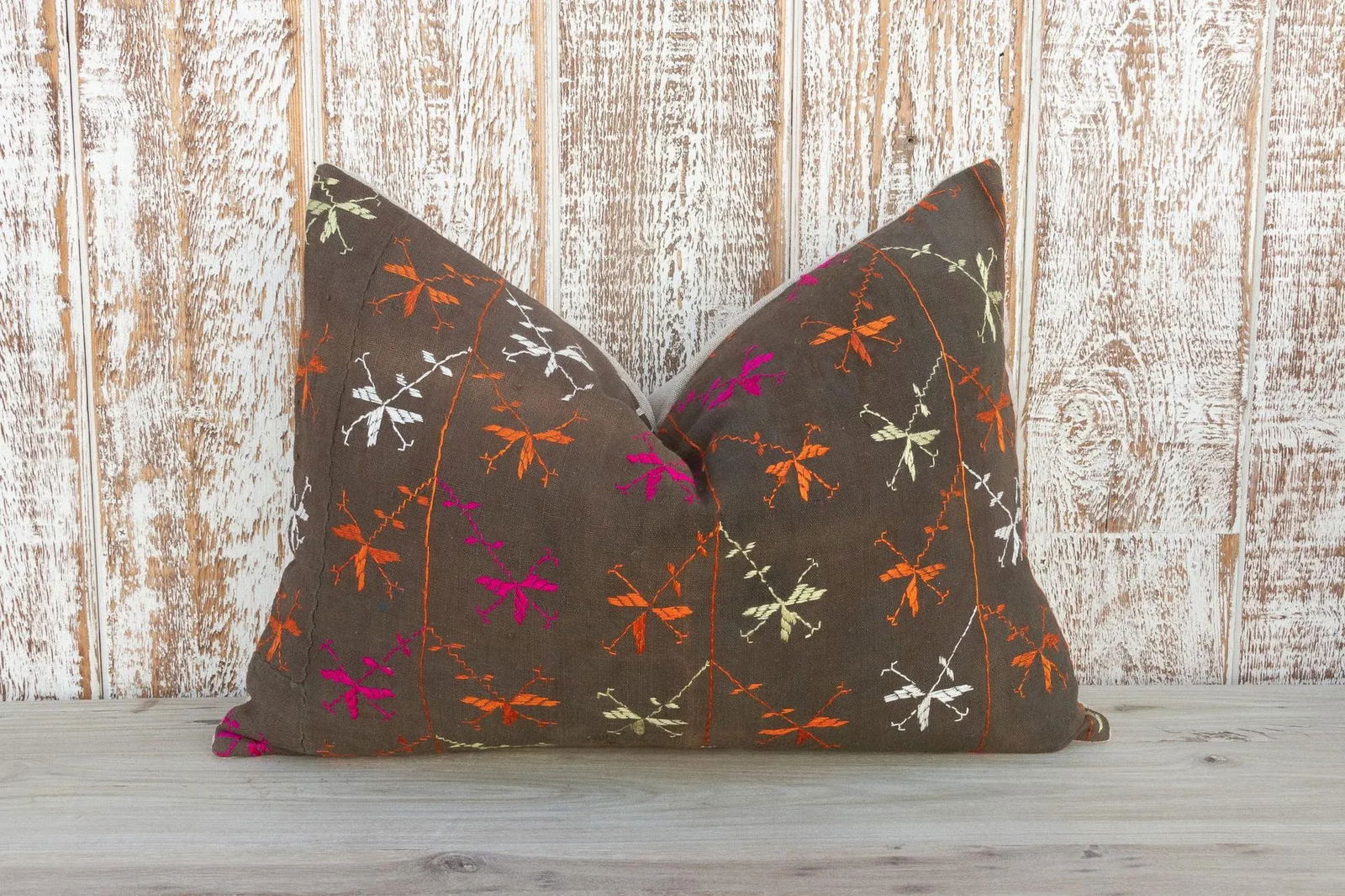 Asvi Antique Indian Folk Lumbar Pillow - 10