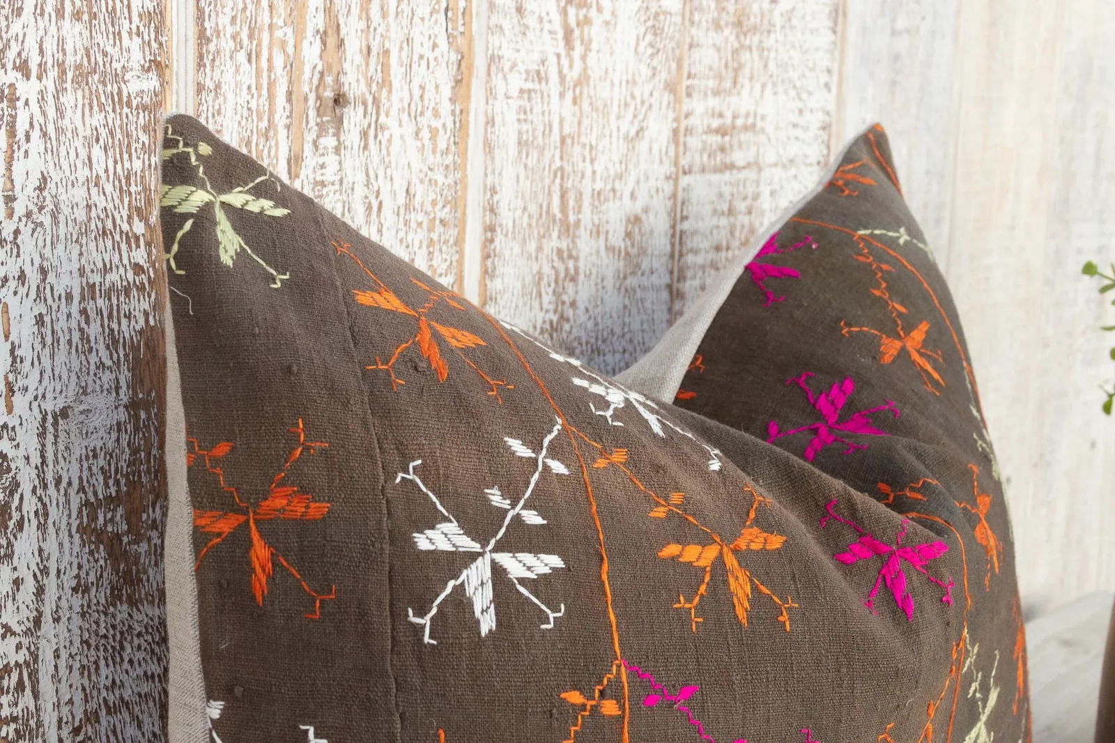 Asvi Antique Indian Folk Lumbar Pillow - 6