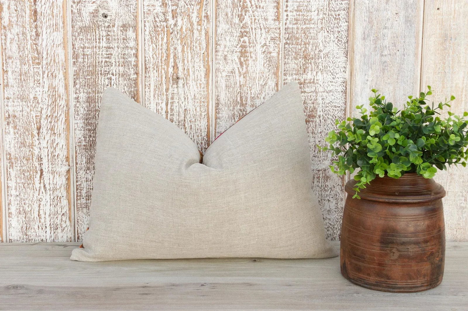 Anshi Antique Indian Folk Lumbar Pillow - 8