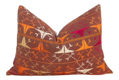 Pia Antique Indian Folk Lumbar Pillow