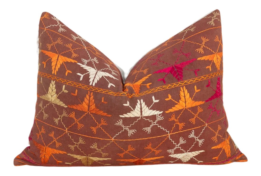 Pia Antique Indian Folk Lumbar Pillow (1 of 10)