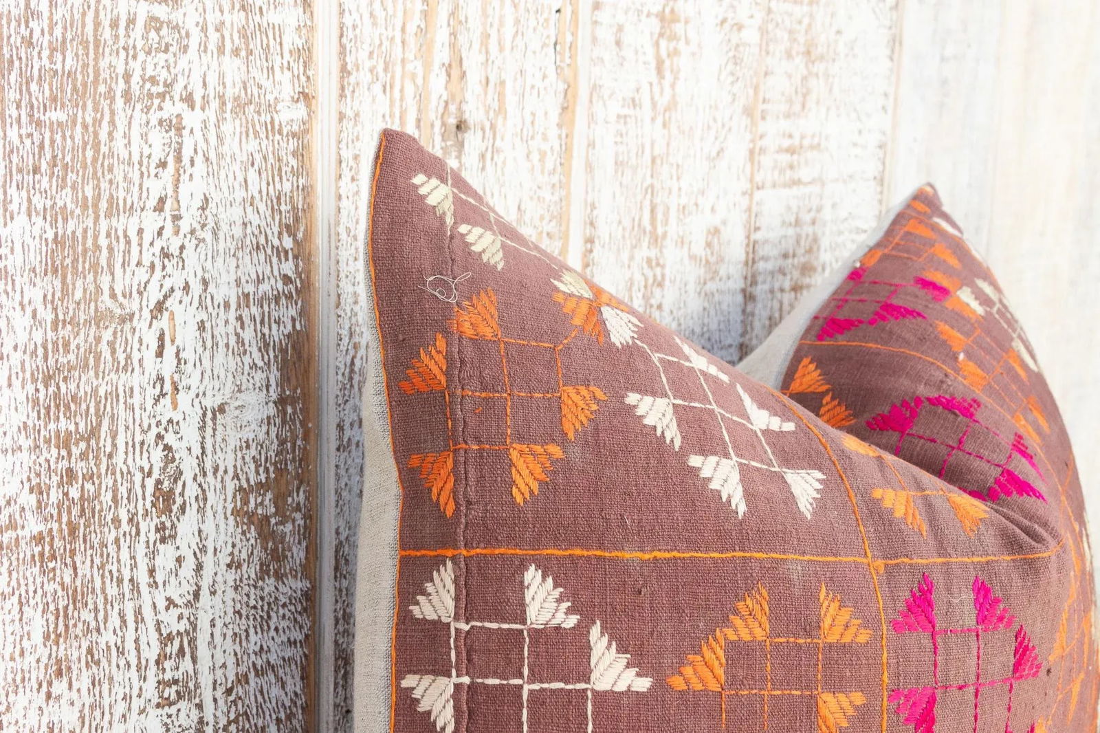 Mia Antique Indian Folk Lumbar Pillow - 5