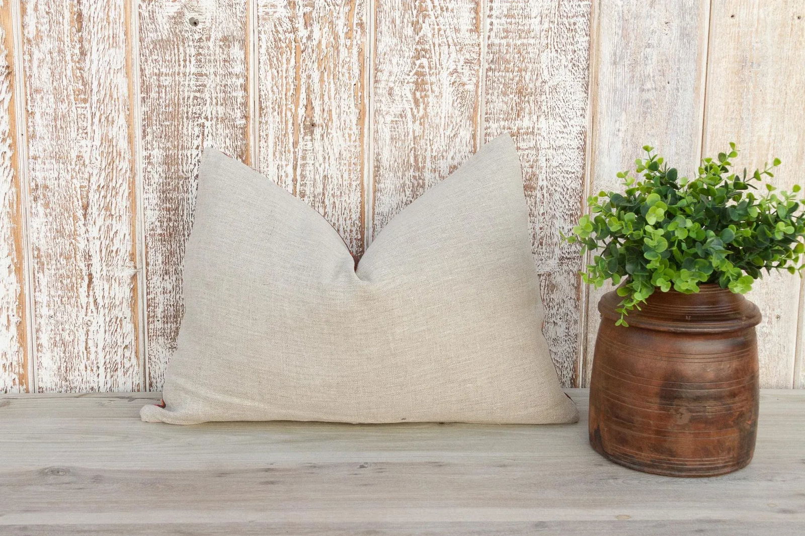 Mia Antique Indian Folk Lumbar Pillow - 7